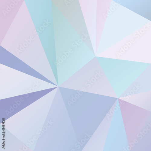 vector abstract irregular polygonal square background - triangle low poly pattern - cool light blue, pink, purple and violet color