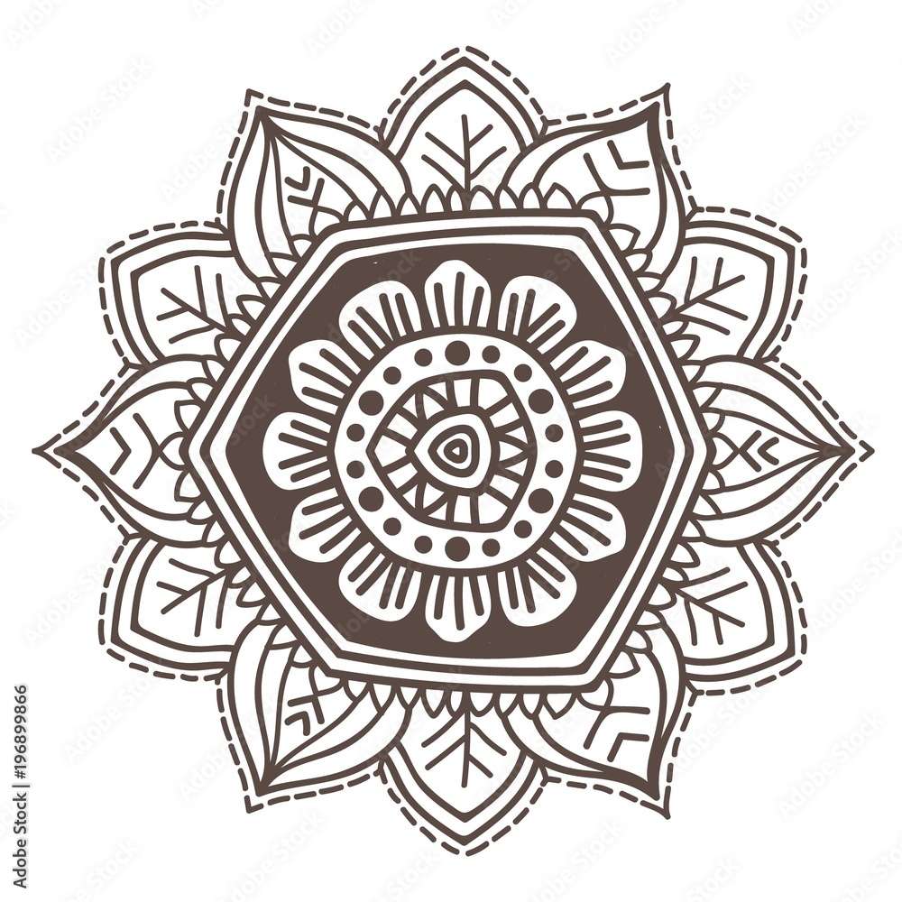 Ethnic Fractal Mandala Raster Meditation looks like Snowflake or Maya Aztec Pattern or Flower too Isolated on White Ethnic Fractal Mandala Raster Meditation looks like Snowflake or Maya Aztec Pattern or Flower too Isolated on White