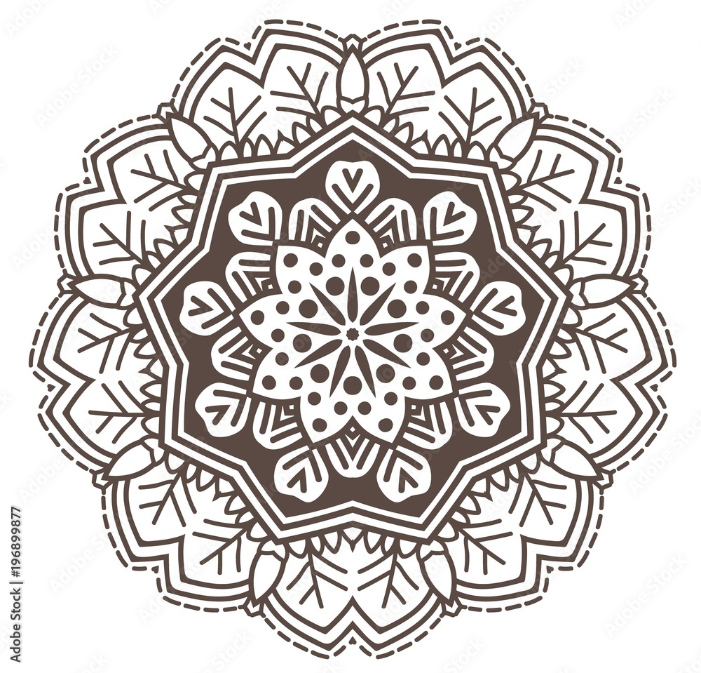 Ethnic Fractal Mandala Raster Meditation looks like Snowflake or Maya Aztec Pattern or Flower too Isolated on White Ethnic Fractal Mandala Raster Meditation looks like Snowflake or Maya Aztec Pattern or Flower too Isolated on White
