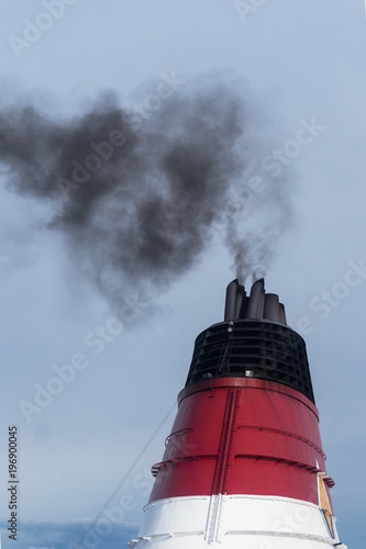 Steamer pipe with black smoke