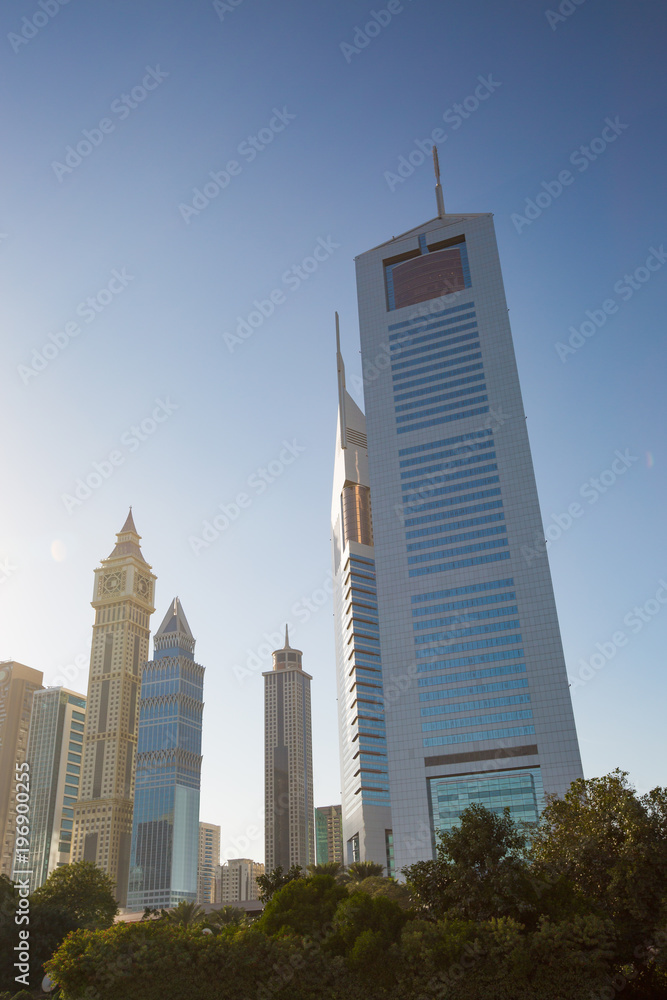 High rise and modern buildings in Dubai, UAE.