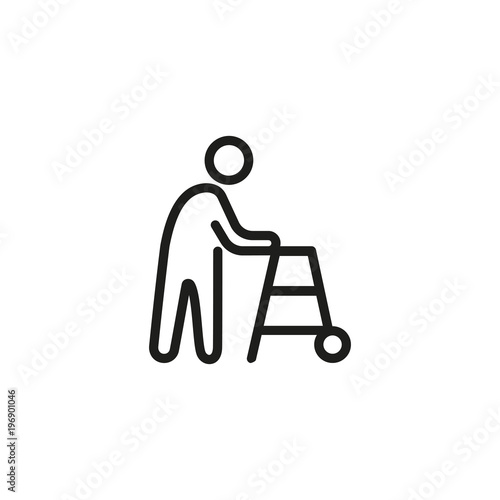 Man and walker icon