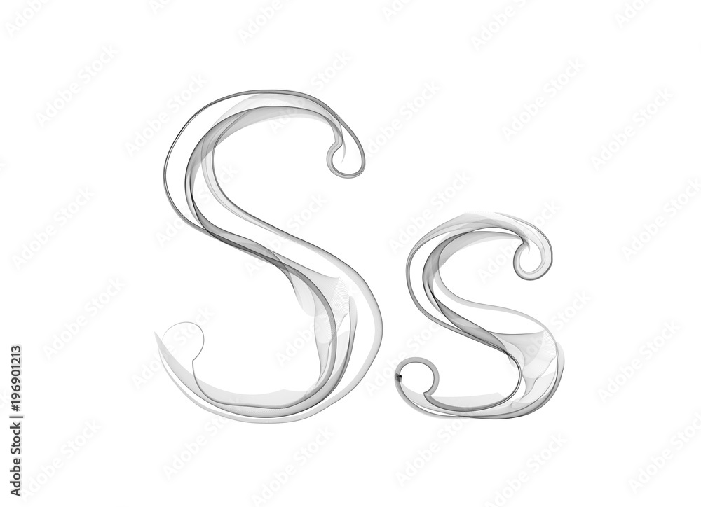 Raster Smoke or Haze Letter Font Type, two letters