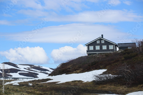 Lonely house on mountain photo