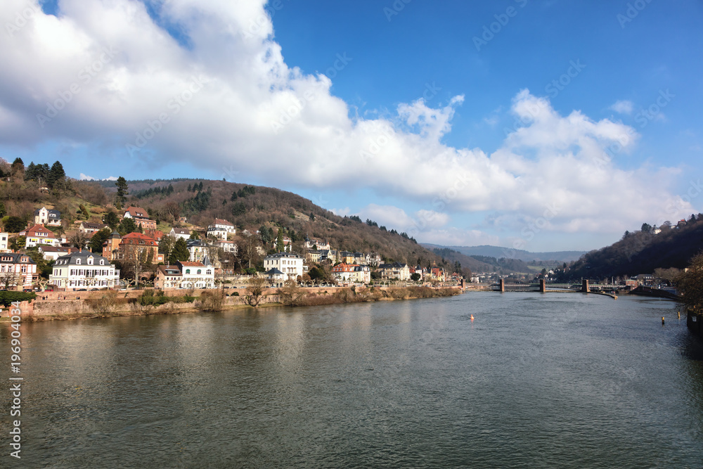 Vue du Neckar, Région métropolitaine Rhin-Neckar  Heidelberg, Allemagne