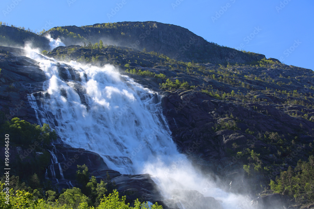 Fototapeta premium Langfossen waterfall in summer