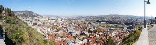 Fototapeta Naklejka Na Ścianę i Meble -  view from above to Tbilisi, Georgia