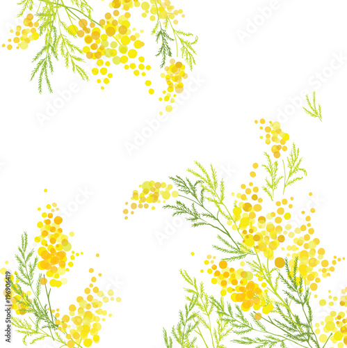 Folia na okno łazienkowe Żółta mimoza