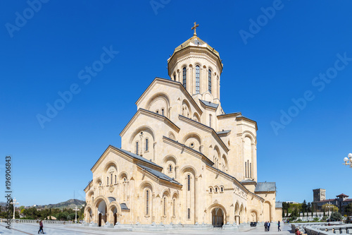 Holy Trinity Cathedral in Tbilisi close-up