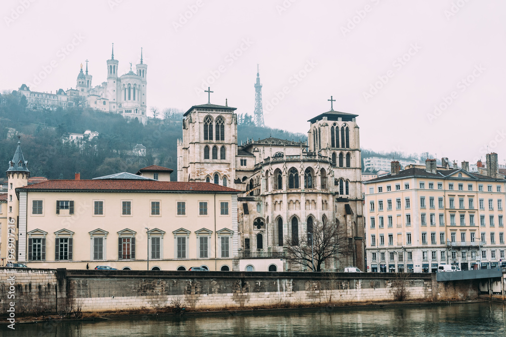 the basilica of Fourviere in Lyon
