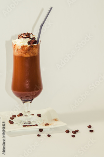 chocolate cocktail on a white background 