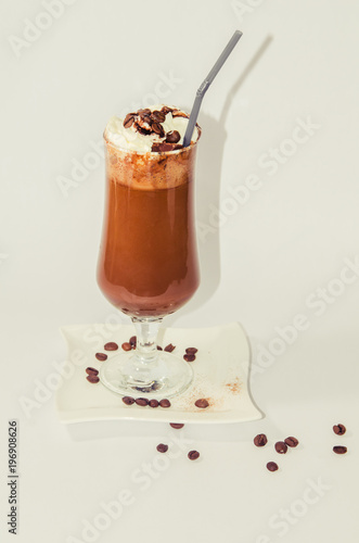 chocolate cocktail on a white background 