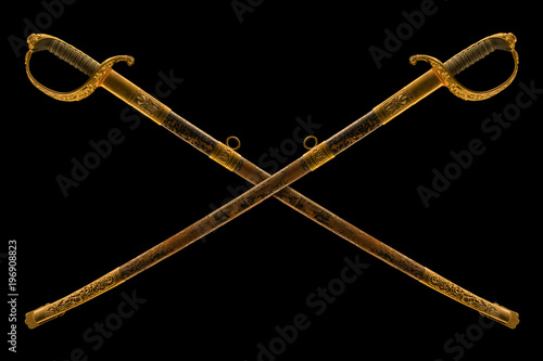 ceremonial saber on black background