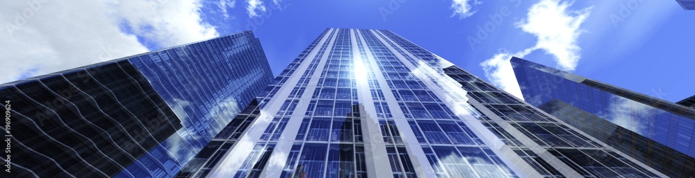 skyscrapers panoramic view, modern buildings from below
3D rendering
skyscrapers panoramic view, modern buildings from below
3D rendering
