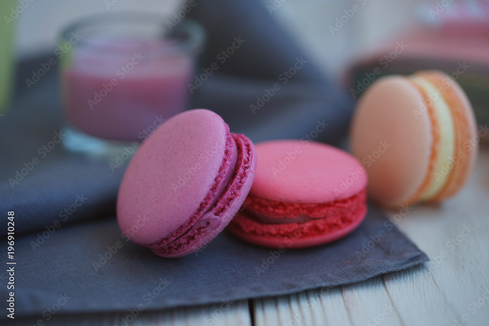 Fototapeta premium Multicolored cookies macaroons on the table