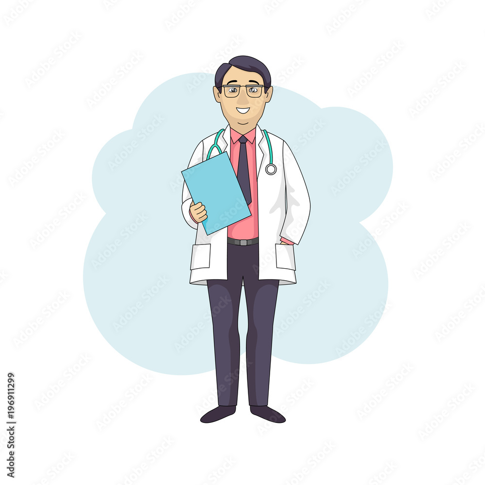 Asian doctor professor talking, in white coat Asian doctor professor talking, in white coat