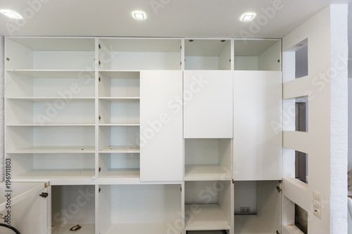 Interior design construction of a kitchen with cooker extractor fan hood