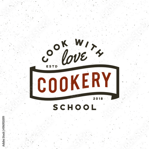 vintage cooking classes logo. retro styled culinary school emblem. vector illustration