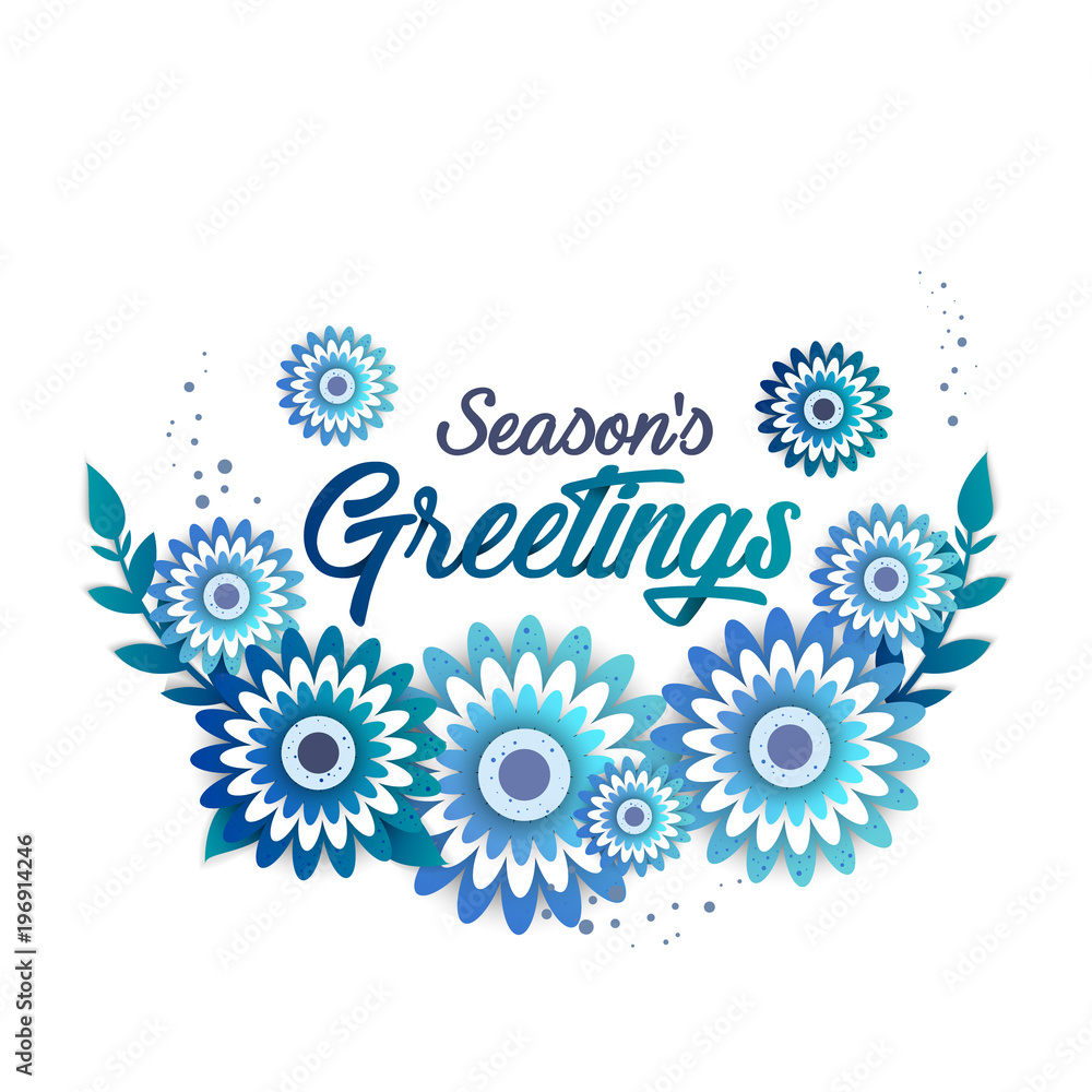 Season's greeting template, beautiful origami Season's greeting template, beautiful origami