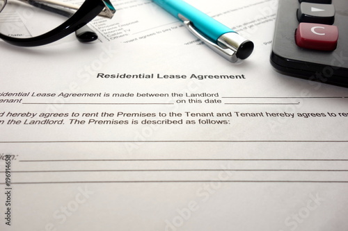 Residential lease agreement for filling and signing