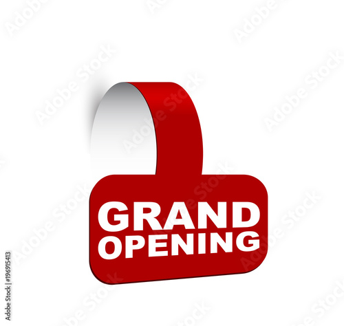 red banner grand opening