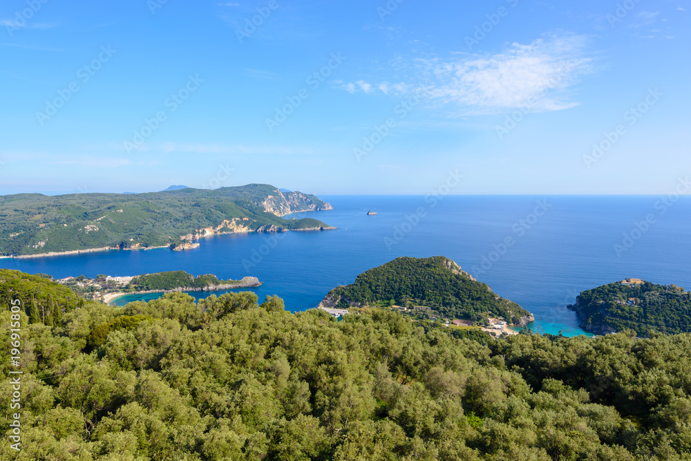 The bay of Palaiokastritsa located on the northwest coast of Corfu. Greece.