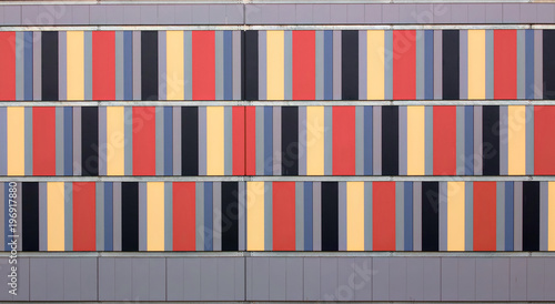 Multi colored facade of a modern building