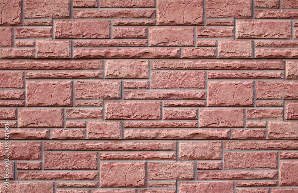Fototapeta premium Modern paneling with a red fieldstone look