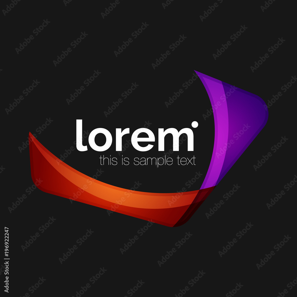 Naklejka premium Clean professional business emblem, abstract transparent overlapping shapes