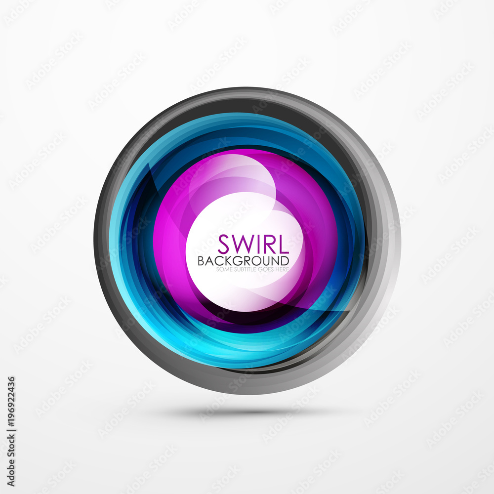 Abstract swirl banner, circle vector abstract background with copy space
