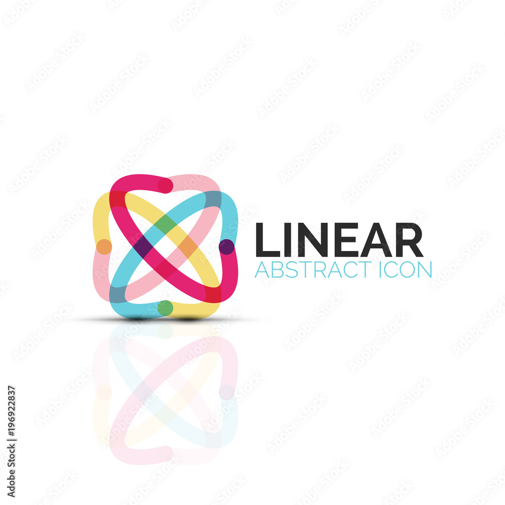 Abstract flower or star minimalistic linear icon, thin line geometric flat symbol for business icon design, abstract button or emblem Abstract flower or star minimalistic linear icon, thin line geometric flat symbol for business icon design, abstract button or emblem
