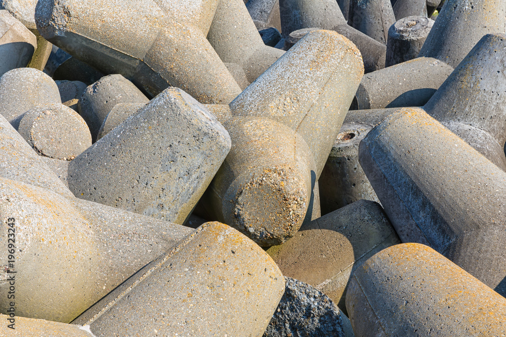 Background of big concrete tetrapods at Helgoland island in German Northsea Background of big concrete tetrapods at Helgoland island in German Northsea