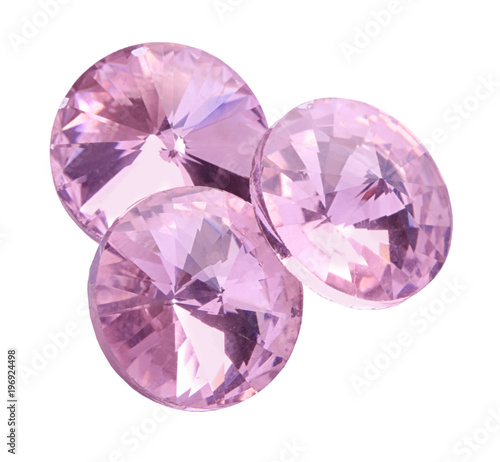 Precious stones for jewellery on white background