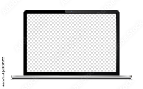 Laptop with Transparent Wallpaper Screen Isolated