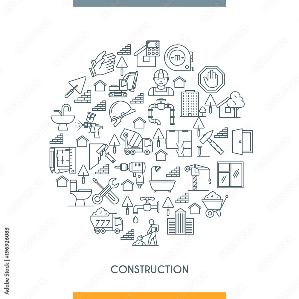thin line design construction concepte thin line design construction concepte