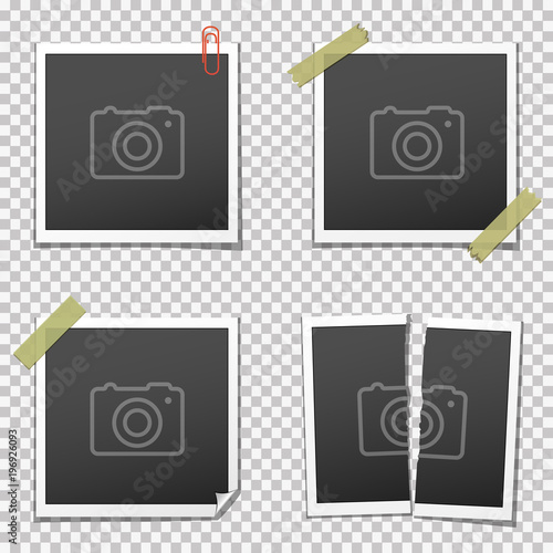 Retro photo frames. Vector illustration