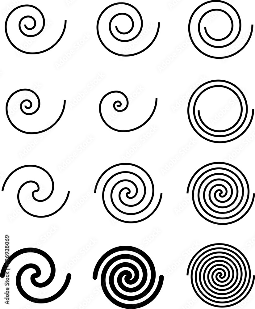 Spiral Collection, Archimedean, Fermat Spiral - obrazy, fototapety, plakaty 