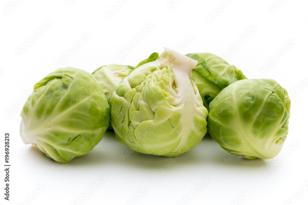 Brusseles sprouts isolated on the white background. Brusseles sprouts isolated on the white background.