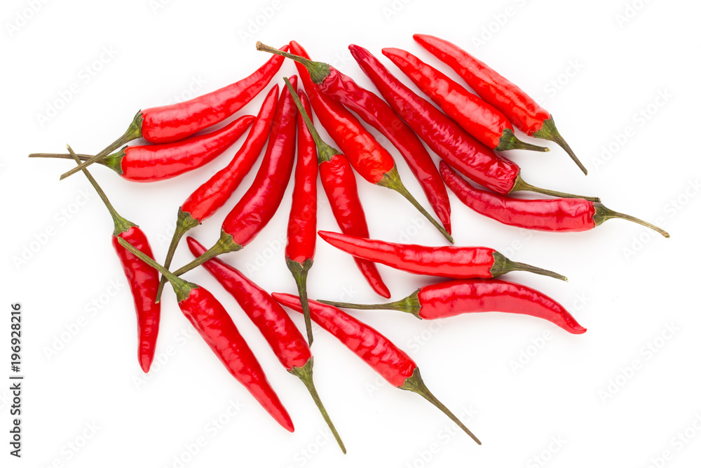 Group of chili peppers isolated on white background. Group of chili peppers isolated on white background.