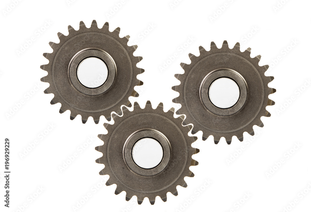 Metal gears isolated on white background Metal gears isolated on white background