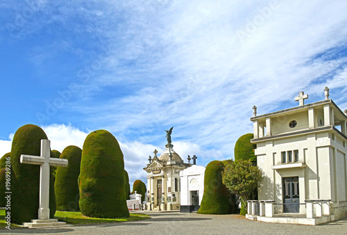 Scenes at Cemetery of Punta Arenas, a public cemetery of the city of Punta Arenas, Chile. Established in 1894, is one of the main attractions of the city .