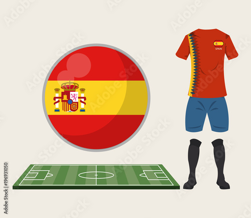 Football spain sport wear vector illustration graphic design