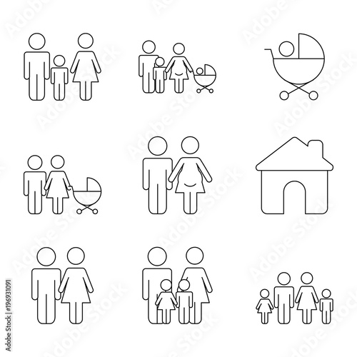 infographics set demographic population people vector illustration