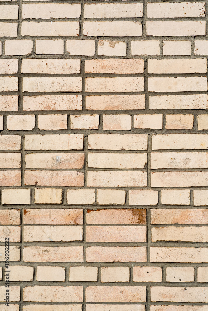 Background of the damaged old brick wall with horizontal masonry Background of the damaged old brick wall with horizontal masonry