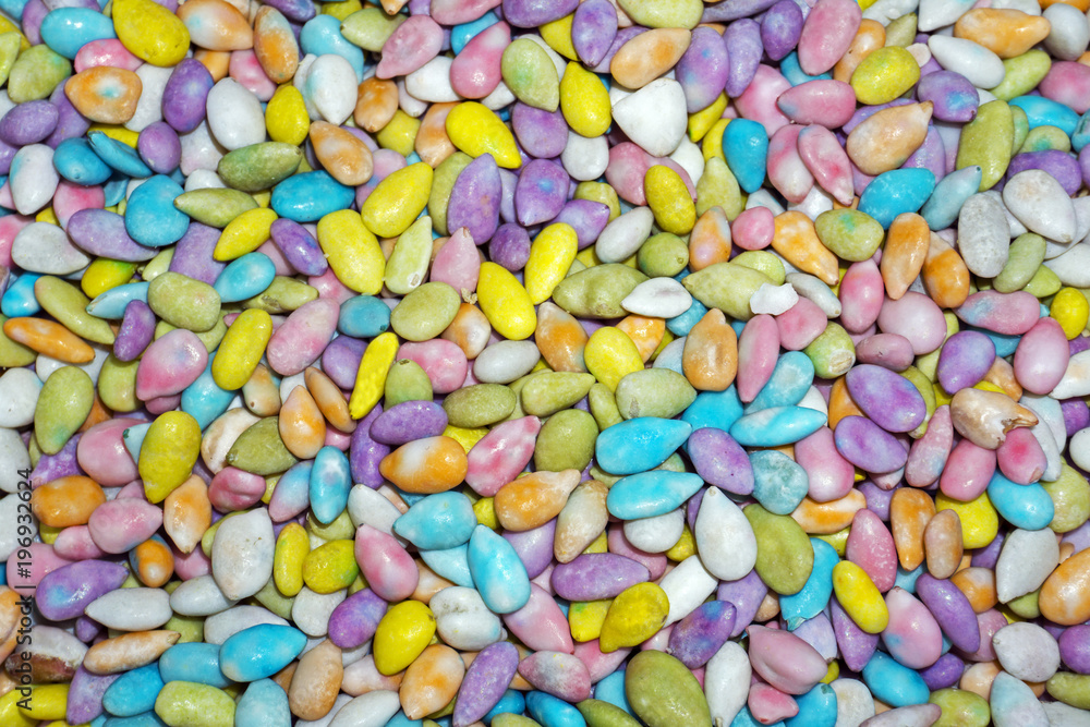 background - sunflower seeds in multicolored glaze background - sunflower seeds in multicolored glaze
