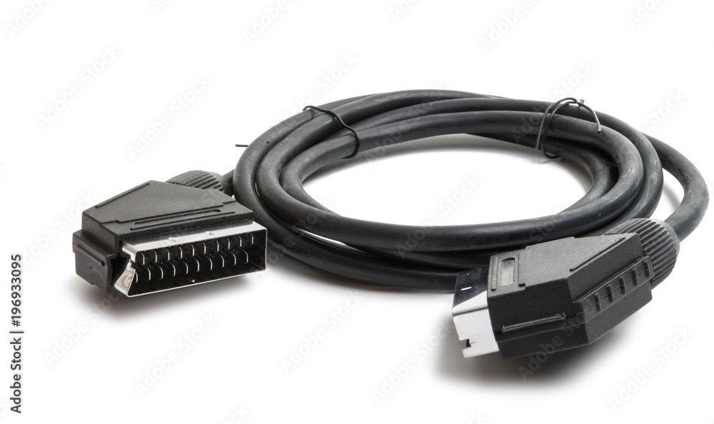 video scart cable isolated video scart cable isolated