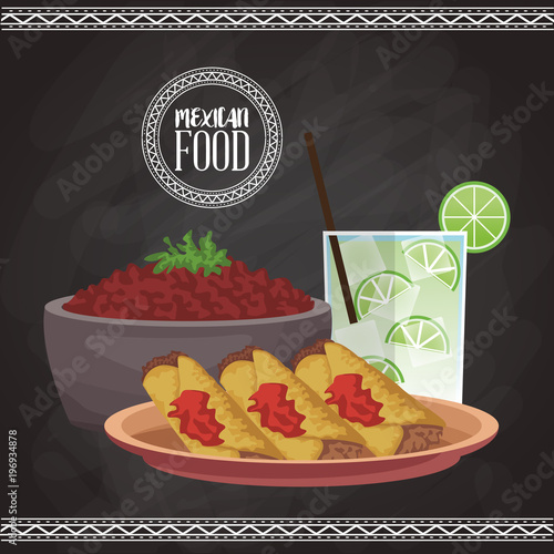 Mexican food menu card vector illustration graphic design