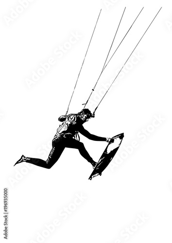 Vector Kitesurfer Wassergeher 
