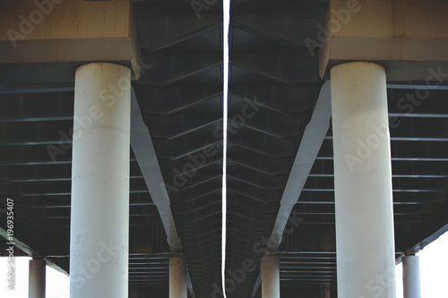 bridge supports in perspective, retro toned