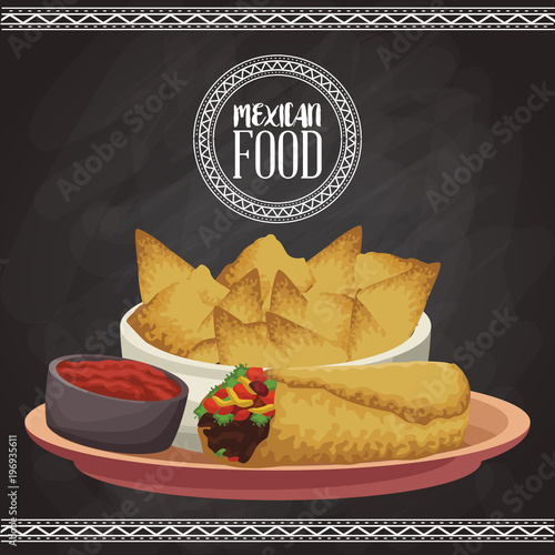 Mexican food menu card vector illustration graphic design